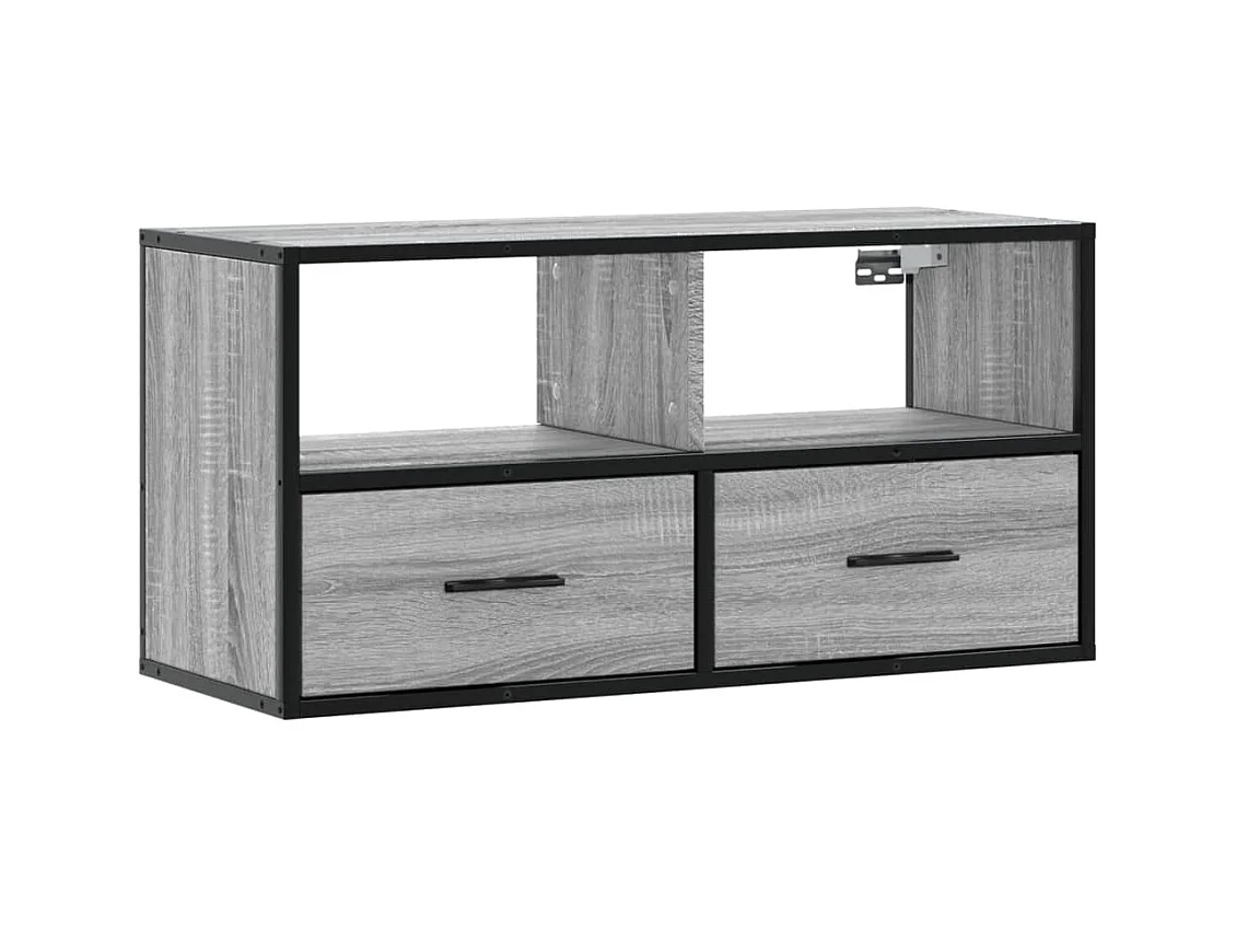 Sonoma Grey TV-meubel 80x31x39,5 cm Gemaakt van bewerkt hout en metaal
