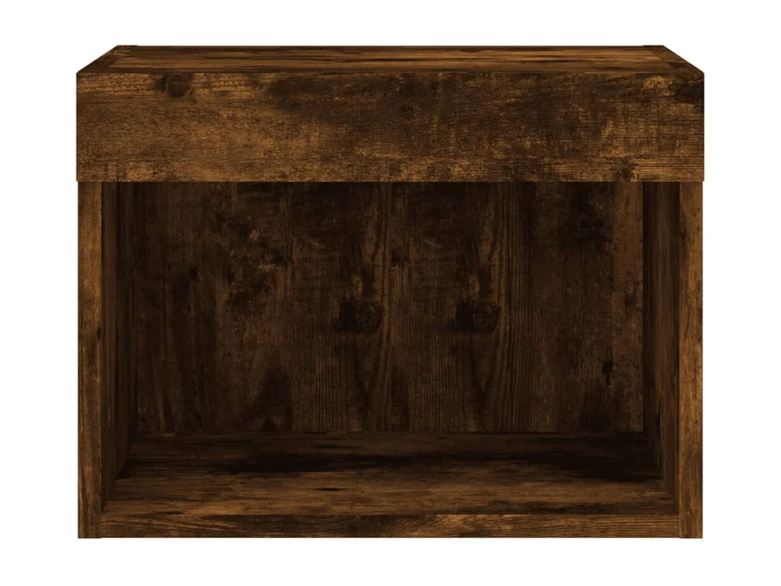 Wandnachtkastjes met LED-verlichting 2 stuks gerookt eiken