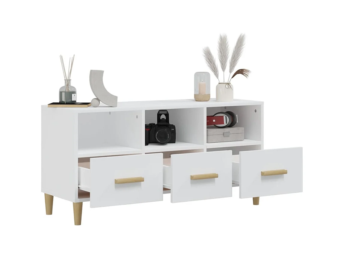 TV-meubel Glanzend wit 102x36x50 cm Technisch hout