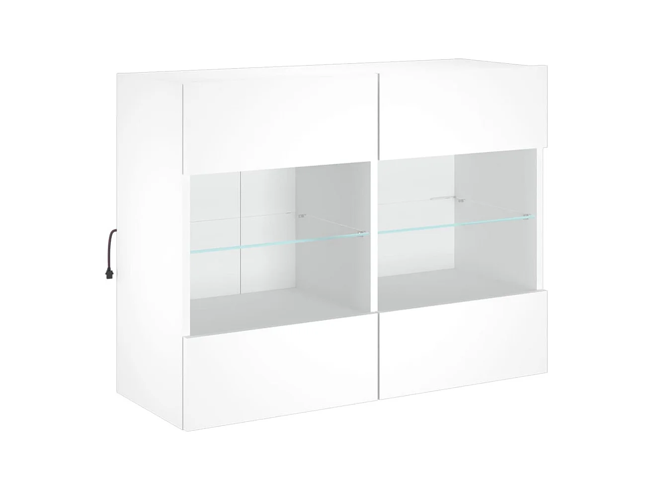 Mueble de TV de pared con luces LED, blanco, 78,5 x 30 x 60,5 cm