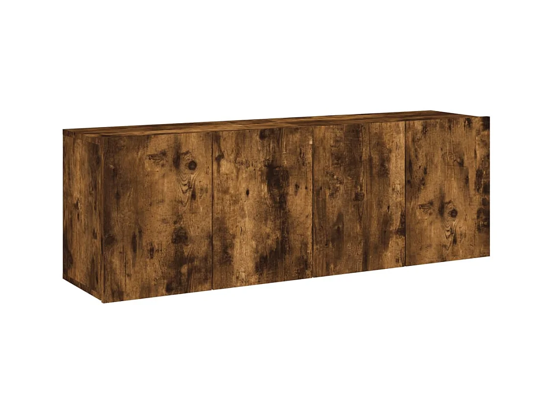 2-delige wandmeubels voor tv, gerookt eikenhout, 60x30x41 cm