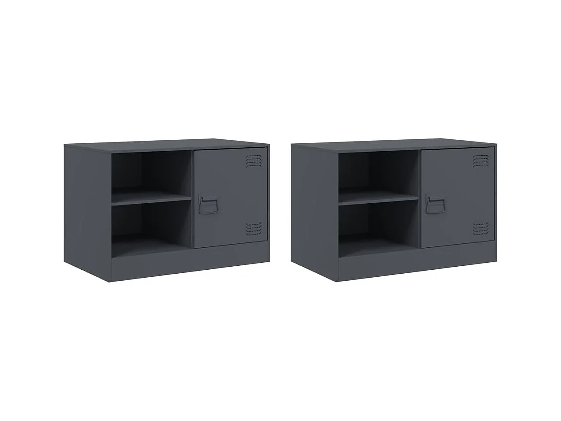 2-delige tv-kast antraciet 67x39x44 cm staal