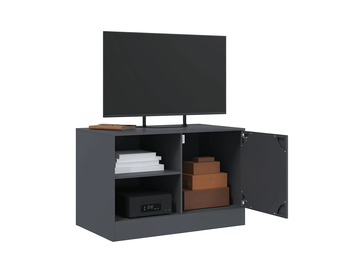 2-delige tv-kast antraciet 67x39x44 cm staal