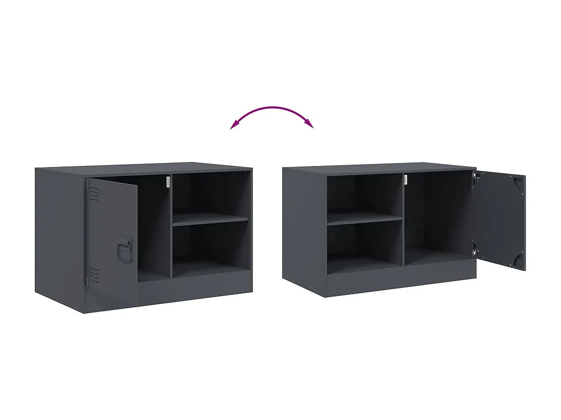 2-delige tv-kast antraciet 67x39x44 cm staal