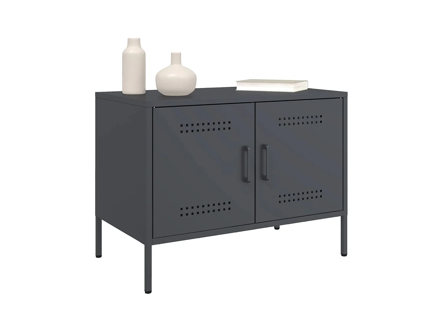 Mobile porta TV antracite 68x39x50,5 cm acciaio