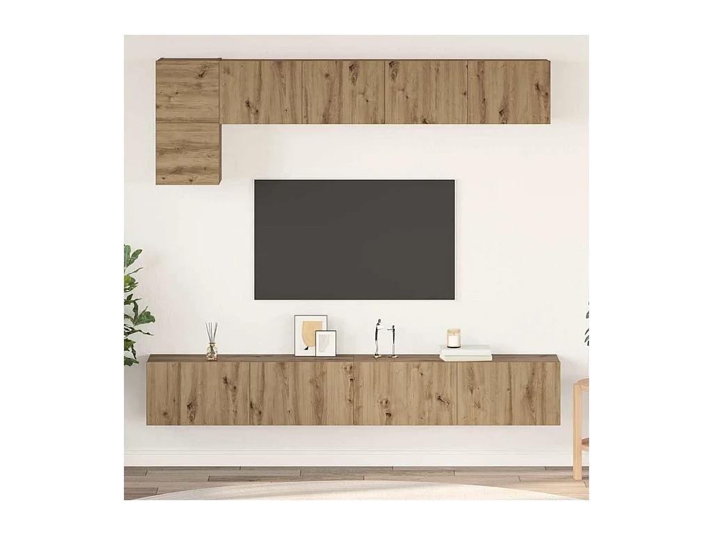 Ensemble meuble TV 5 pcs chêne artisanal 100 x 30 x 30 cm