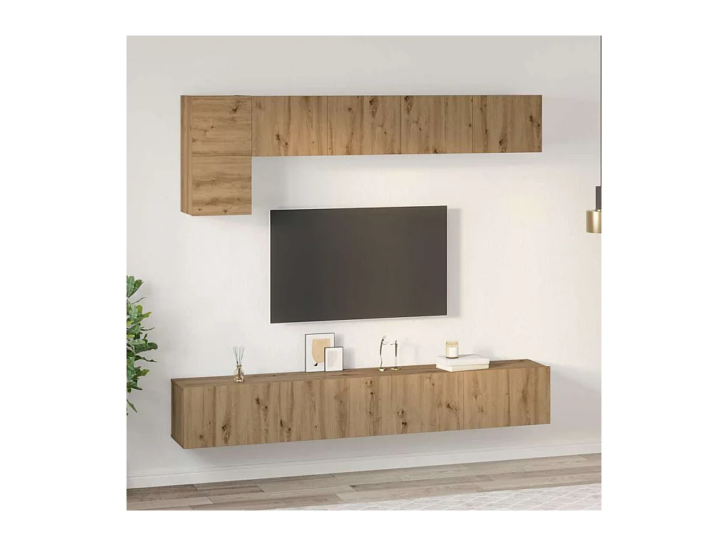 Ensemble meuble TV 5 pcs chêne artisanal 100 x 30 x 30 cm