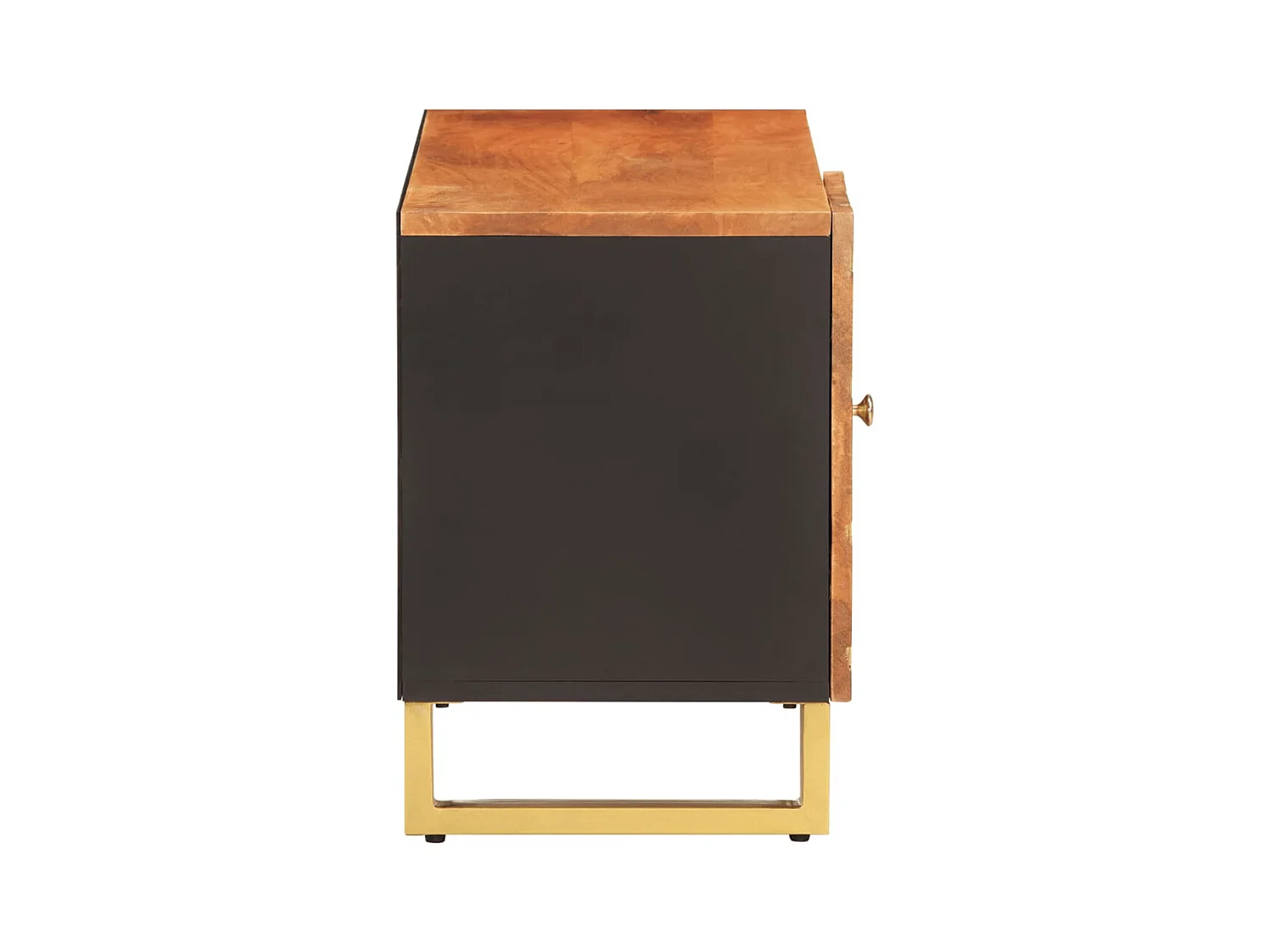 Bruin en zwart tv-meubel 80x31,5x46 cm massief mangohout
