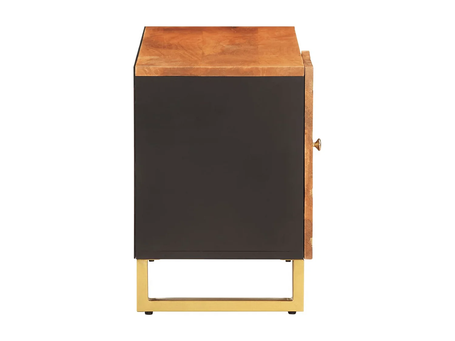 Mueble de TV marrón y negro 80x31,5x46 cm madera maciza de mango