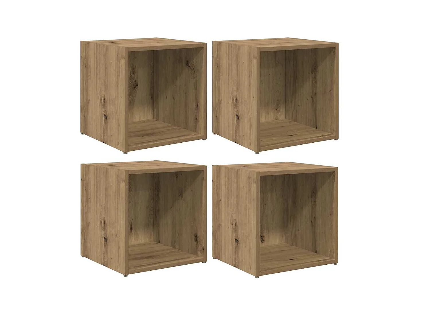 Mobile TV 4 pezzi Marrone 37 x 35 x 37 cm Legno ingegnerizzato