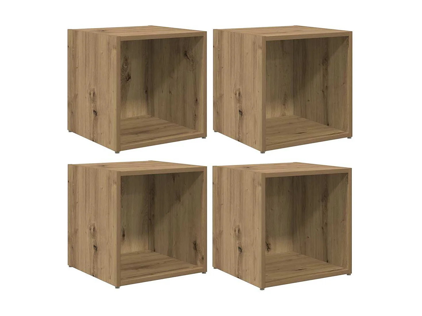 Meuble TV 4 pcs Marron 37 x 35 x 37 cm Bois d'ingénierie