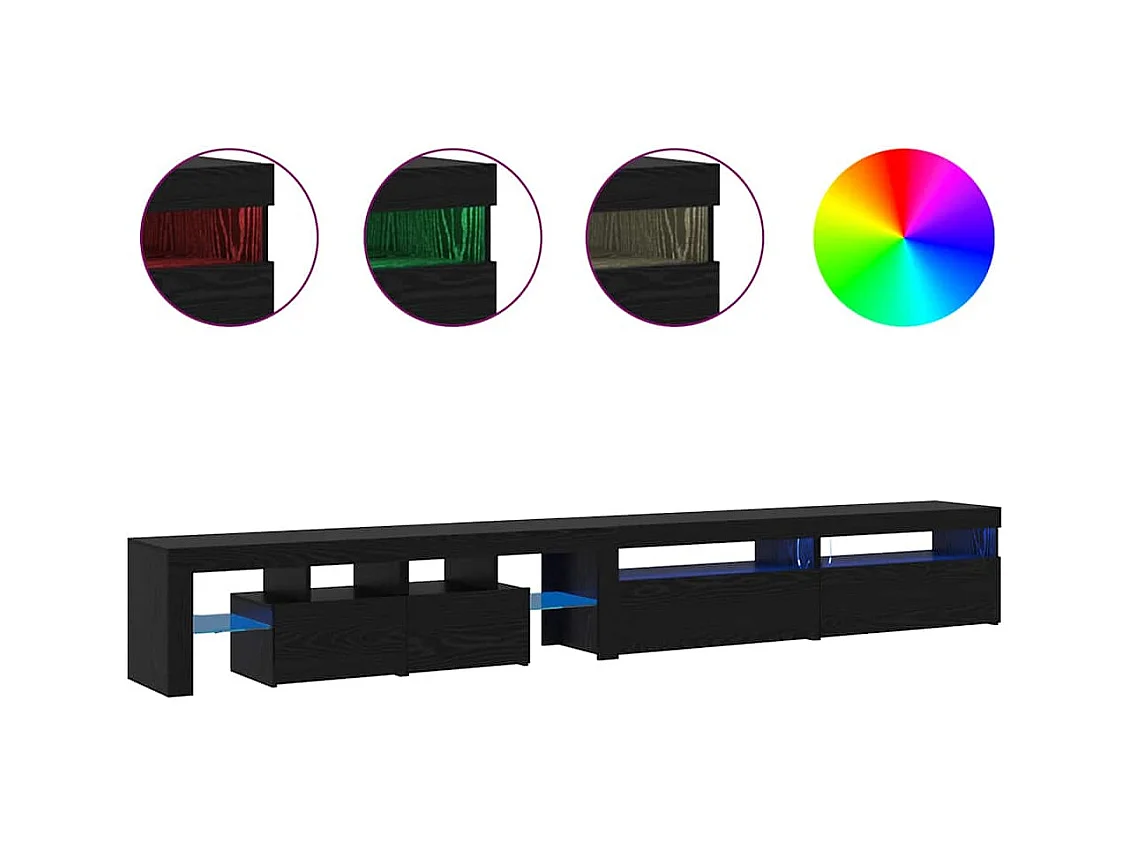 Mueble TV 3 piezas Roble negro 290 x 36,5 x 40 cm