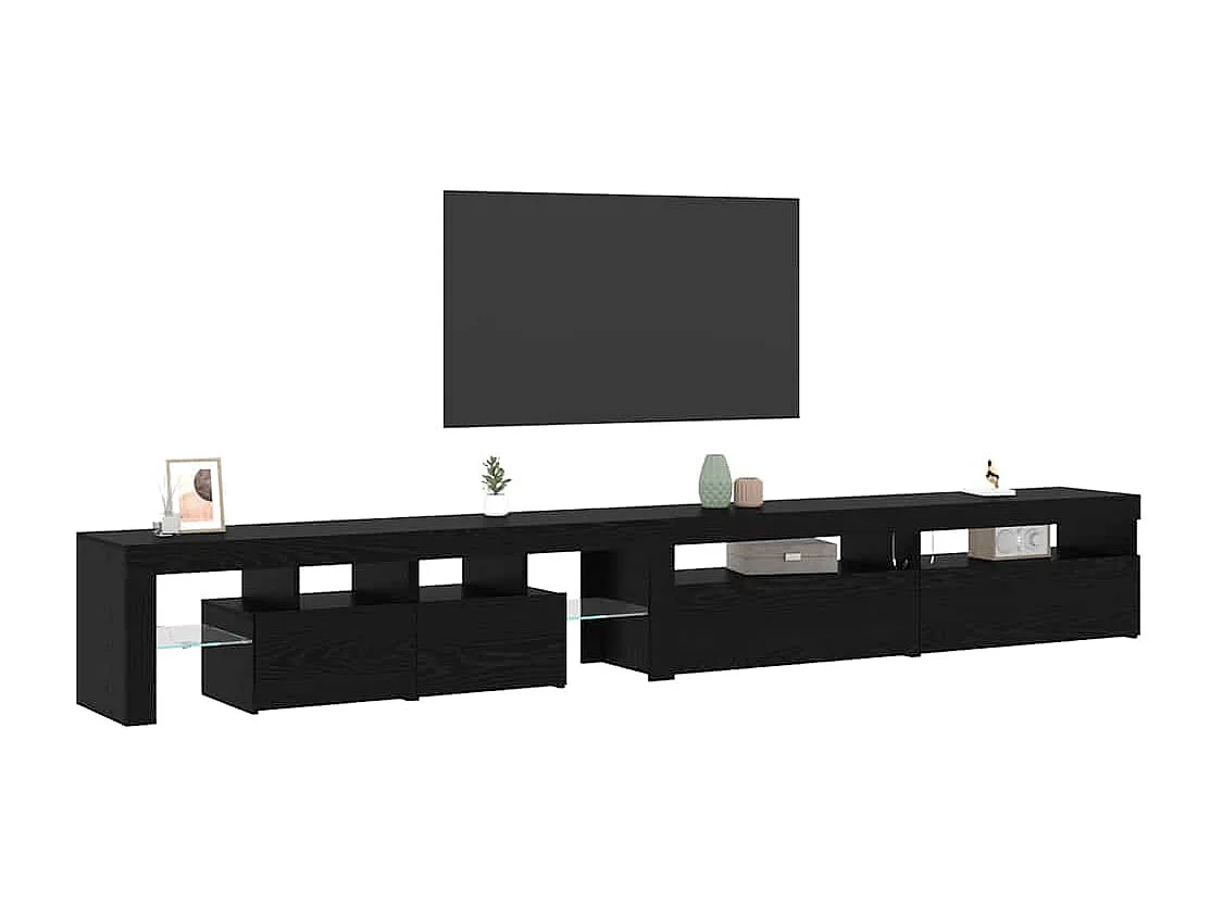 Mobile TV 3 pezzi Rovere nero 290 x 36,5 x 40 cm