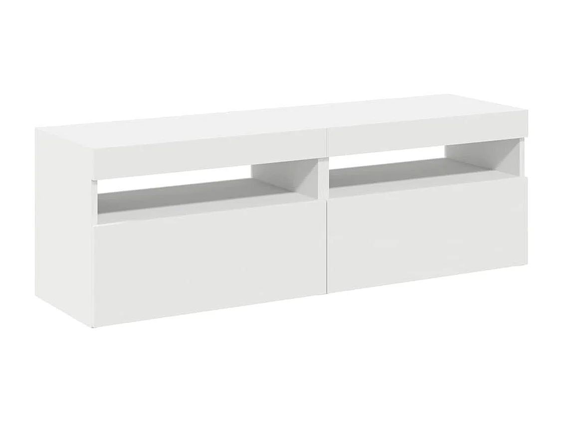 TV-kasten met LED-verlichting 2 stuks Wit 60x35x40 cm