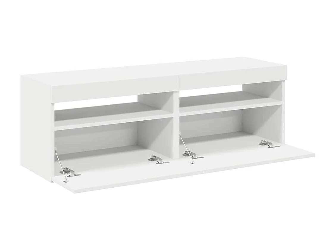 TV-kasten met LED-verlichting 2 stuks Wit 60x35x40 cm