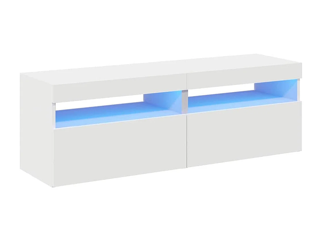 Mobili TV con luci LED 2 pz Bianco 60x35x40 cm