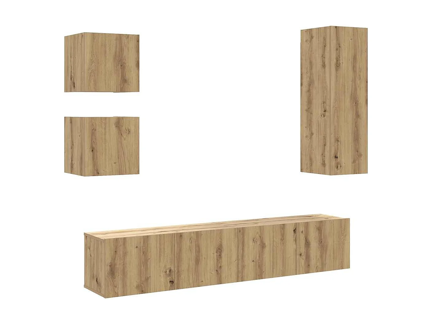 Ensemble de meuble TV mural 5 pcs chêne artisanal