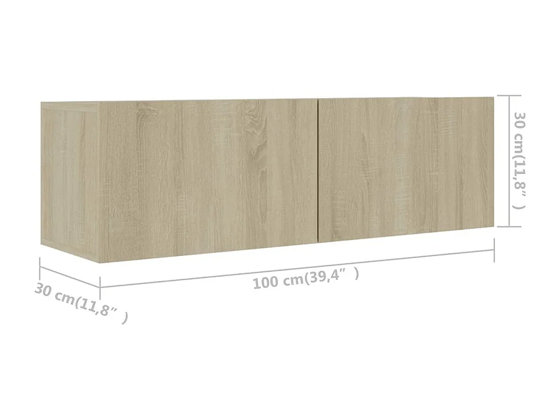 Set di mobili TV da 8 pezzi in legno ingegnerizzato Sonoma Oak