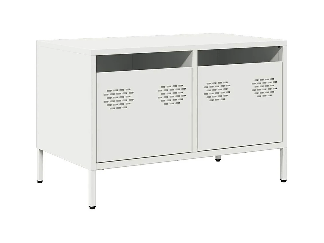 Meuble TV blanc 68x39x43,5 cm acier laminé à froid