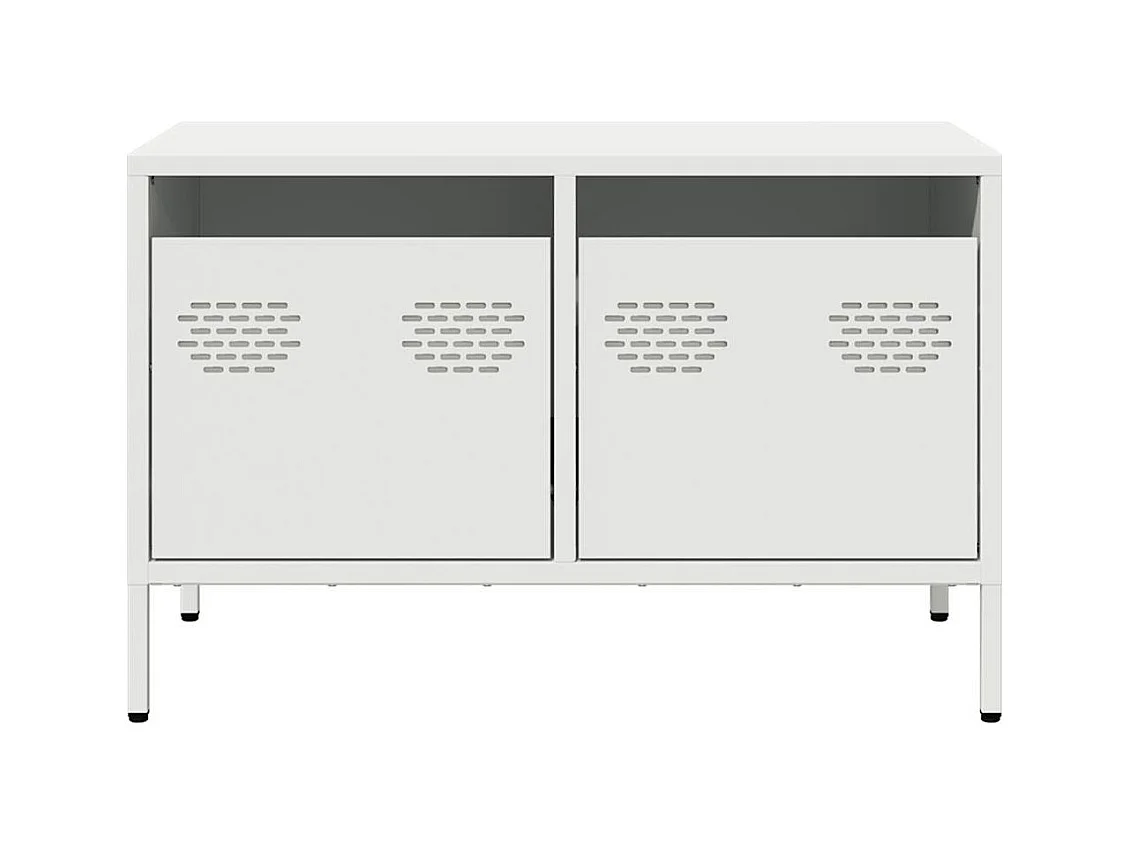 Meuble TV blanc 68x39x43,5 cm acier laminé à froid