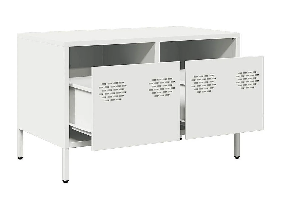 Meuble TV blanc 68x39x43,5 cm acier laminé à froid