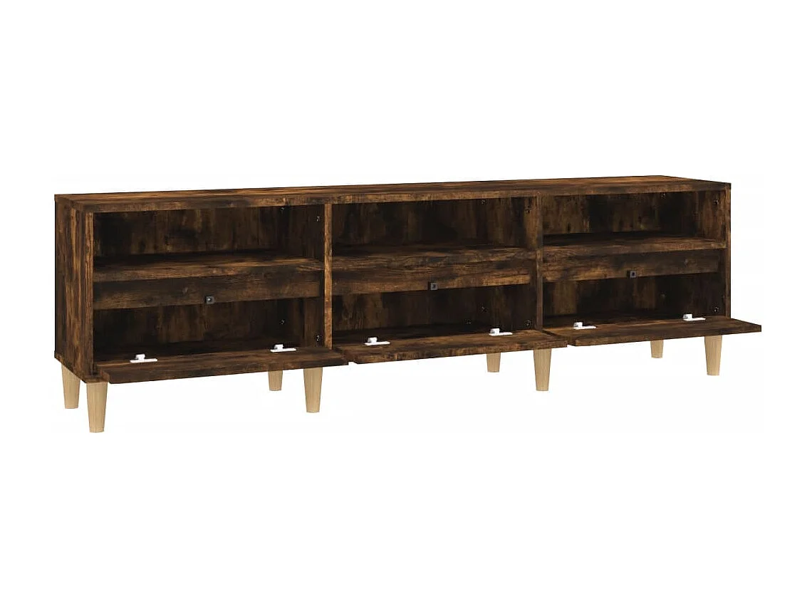 TV-meubel van gerookt eikenhout 150x30x44,5 cm bewerkt hout