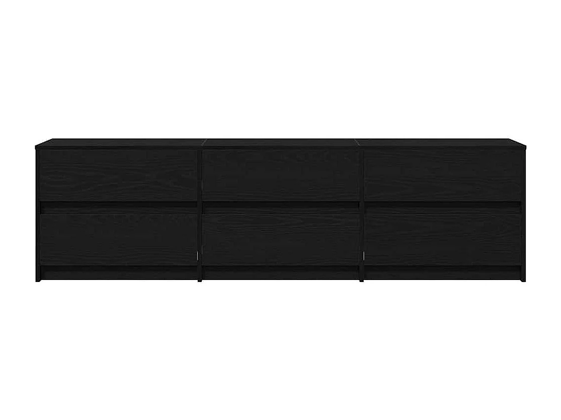 Meuble TV avec tiroir Noir 182 x 34 x 50 cm Bois d'ingénierie