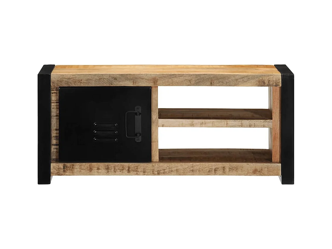 Meuble TV 80x30x35 cm bois massif de manguier brut