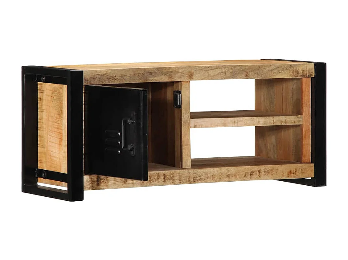 Meuble TV 80x30x35 cm bois massif de manguier brut