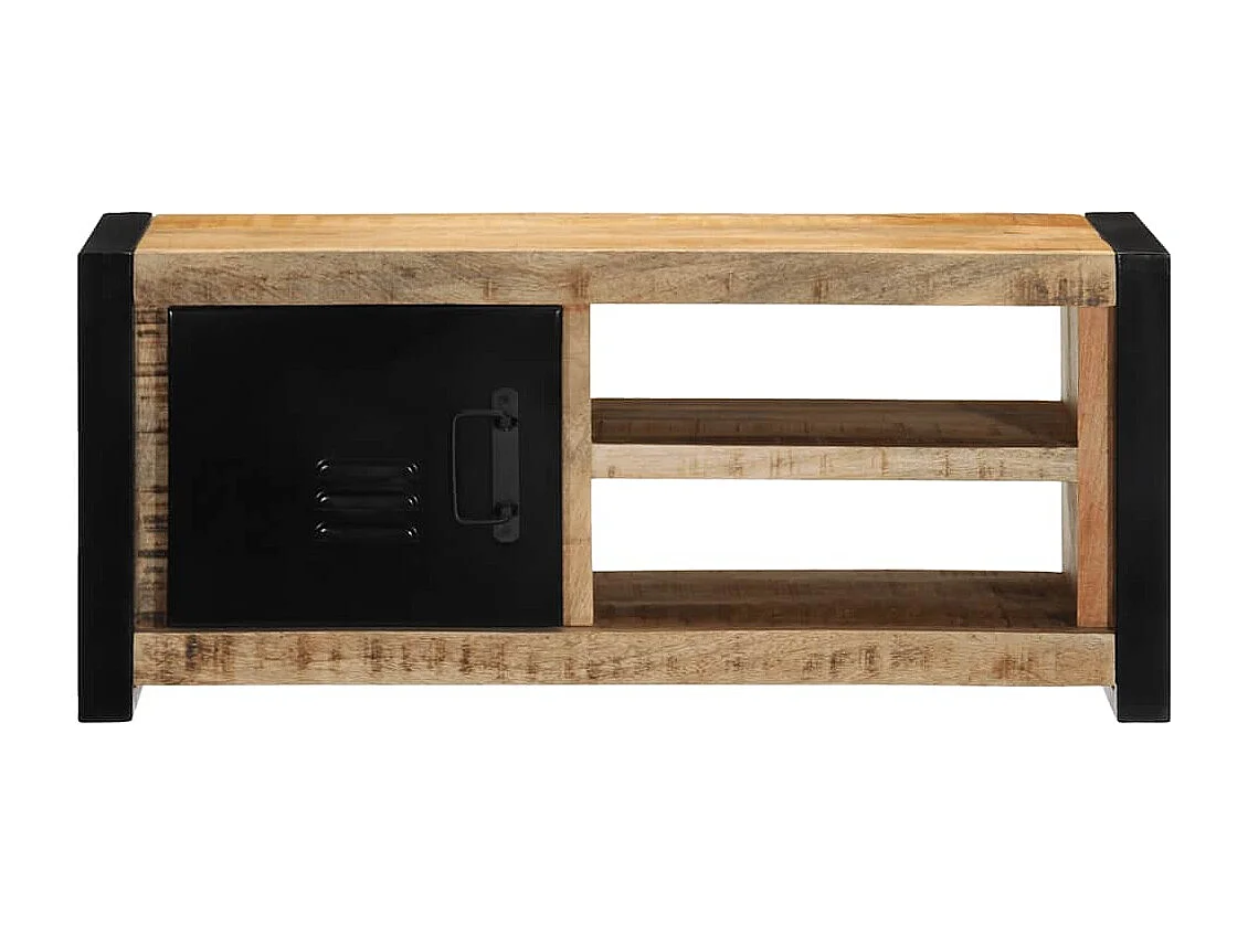 Meuble TV 80x30x35 cm bois massif de manguier brut
