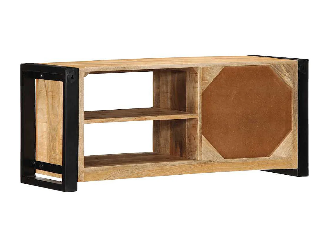 Meuble TV 80x30x35 cm bois massif de manguier brut