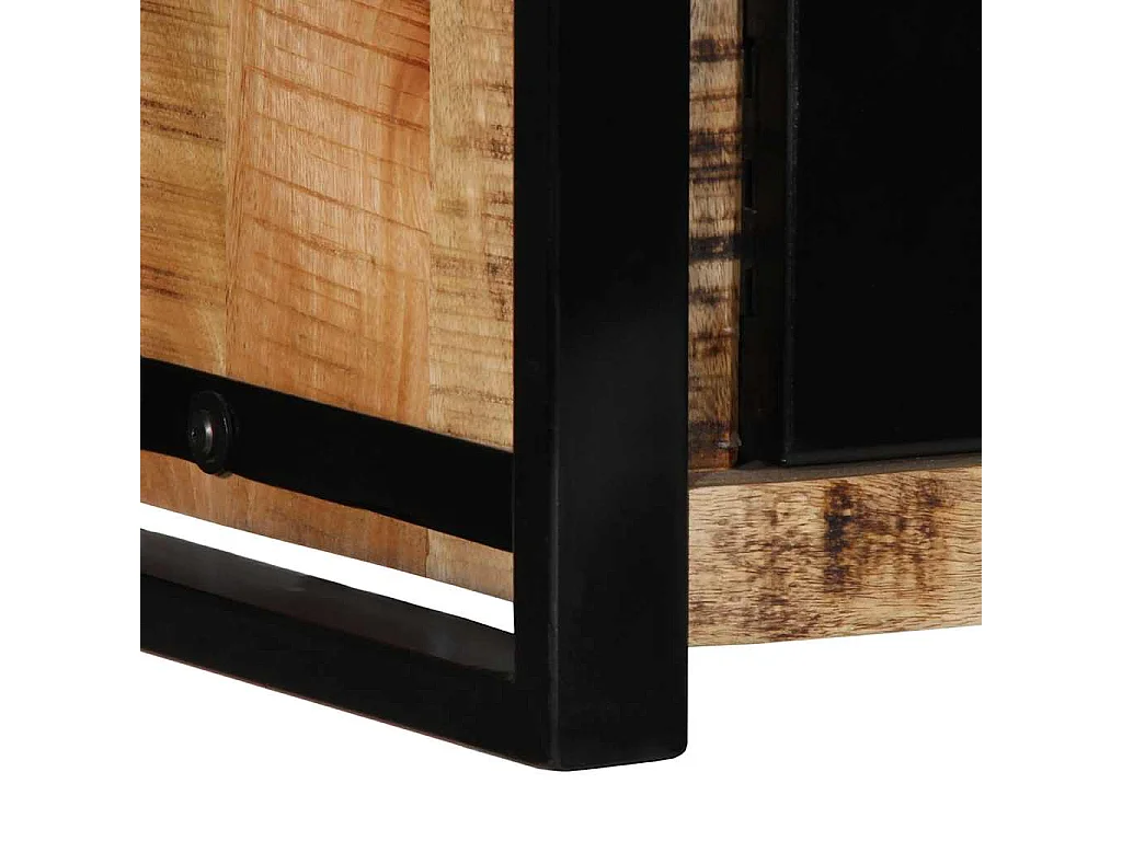 Meuble TV 80x30x35 cm bois massif de manguier brut
