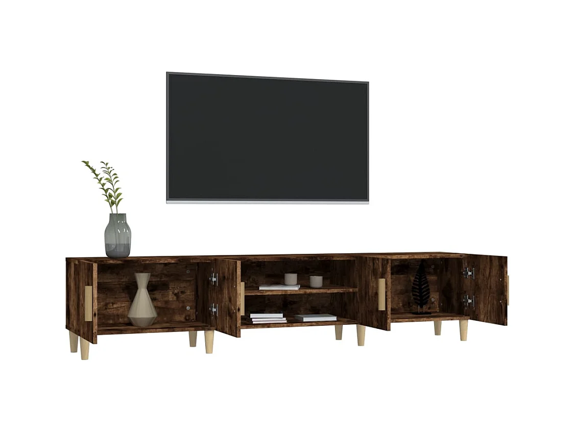Mueble de TV roble ahumado 180x31,5x40 cm madera de ingeniería