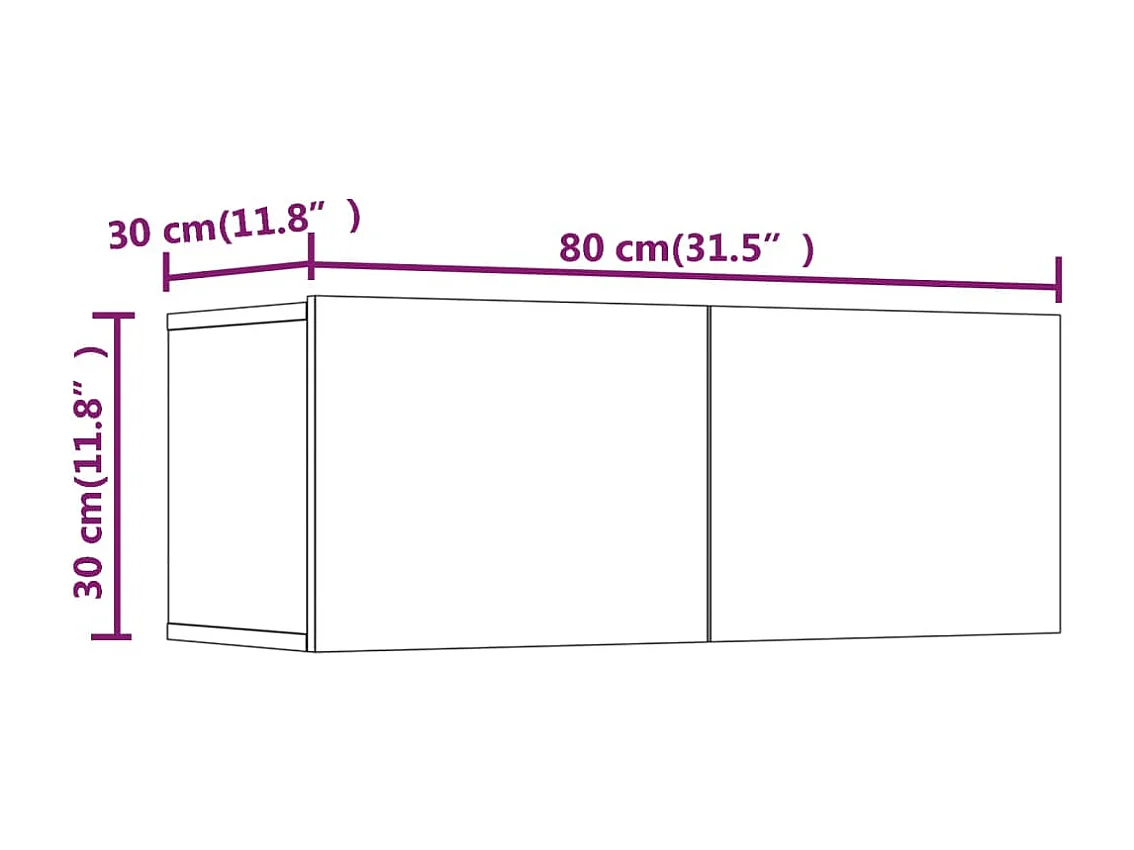 Conjunto de soporte para TV de 4 piezas de madera de ingeniería gris hormigón