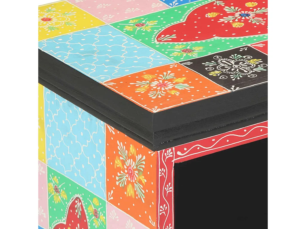 Meuble TV Multicolore 80 x 35 x 50 cm Bois de manguier massif