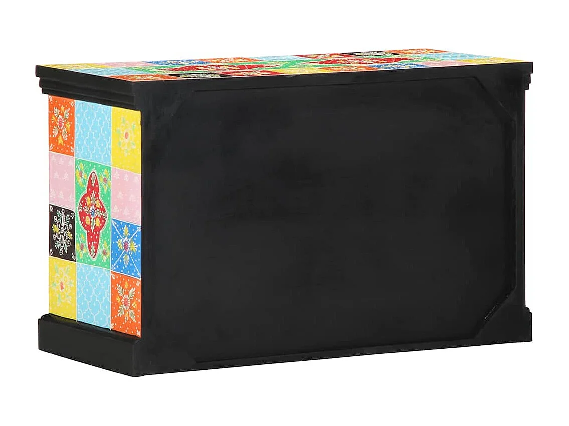 Mueble TV multicolor 80 x 35 x 50 cm Madera maciza de mango