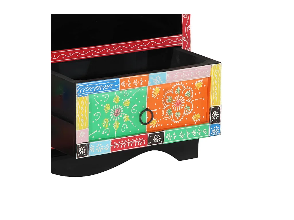 Mueble TV multicolor 80 x 35 x 50 cm Madera maciza de mango