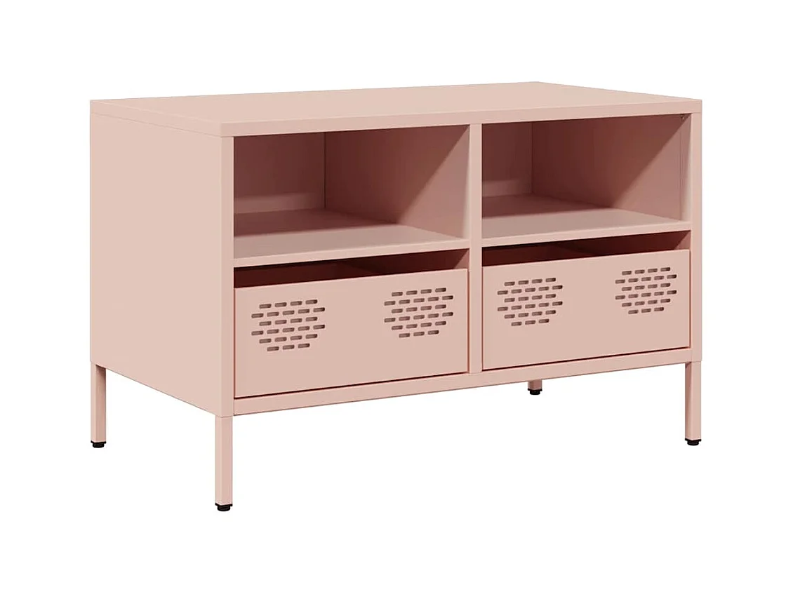 Roze tv-meubel 68x39x43,5 cm koudgewalst staal
