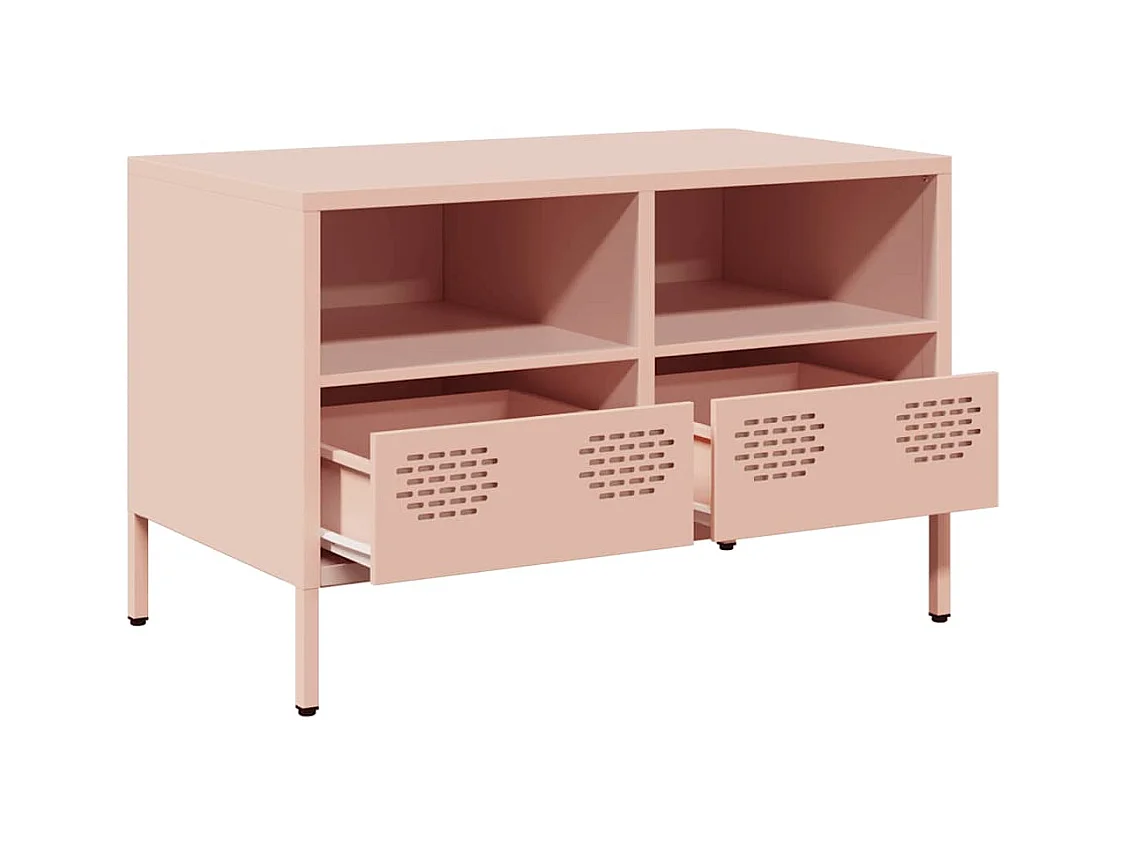 Roze tv-meubel 68x39x43,5 cm koudgewalst staal