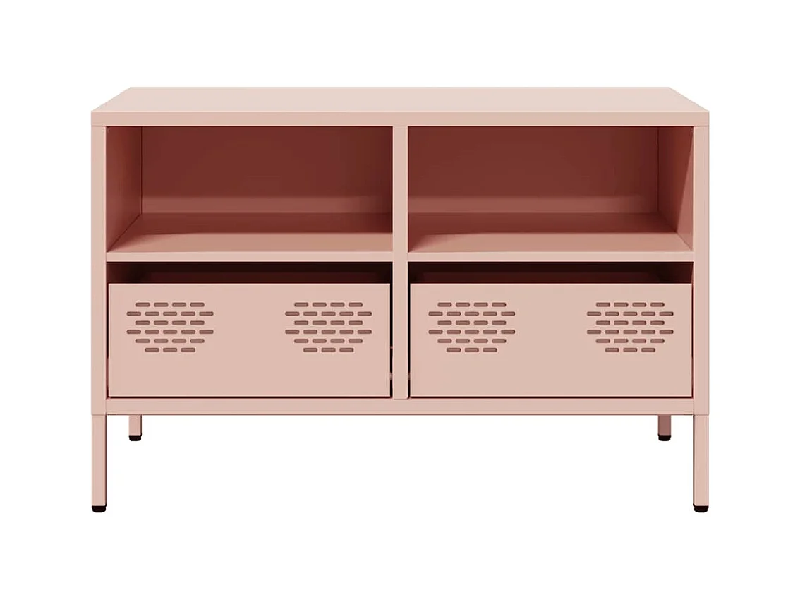 Roze tv-meubel 68x39x43,5 cm koudgewalst staal