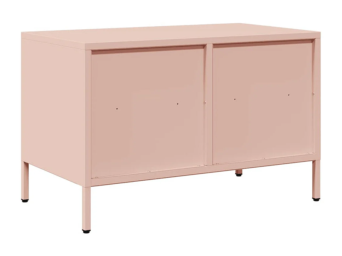 Meuble TV rose 68x39x43,5 cm acier laminé à froid