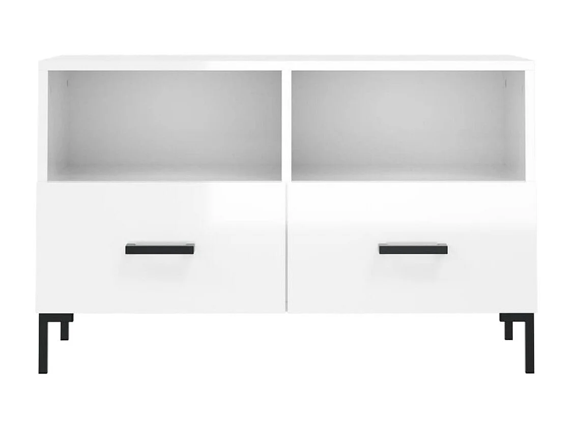 Meuble TV Blanc brillant 80x36x50 cm Bois d'ingénierie