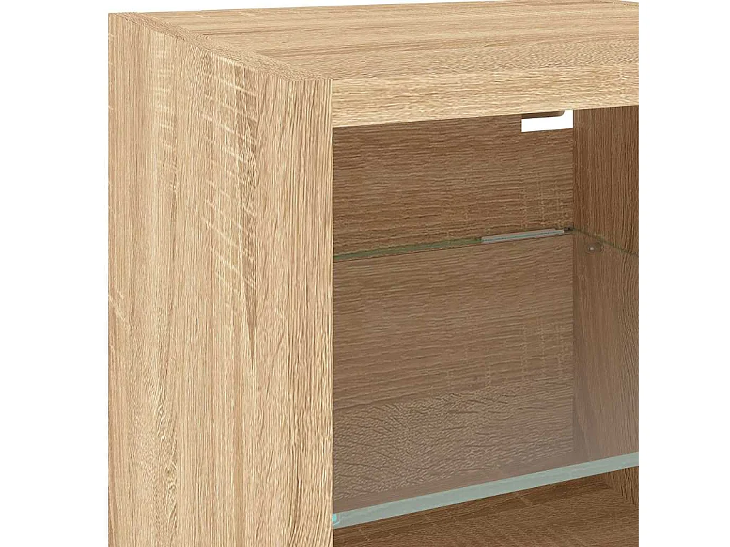 Parete attrezzata TV con LED 8 pezzi in legno ingegnerizzato rovere Sonoma