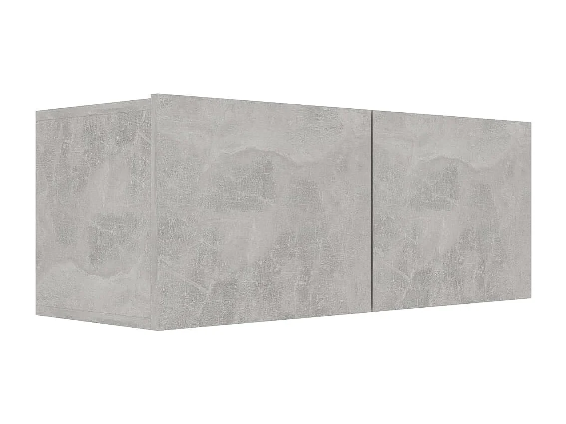 Set di mobili TV da 4 pezzi in legno ingegnerizzato grigio cemento