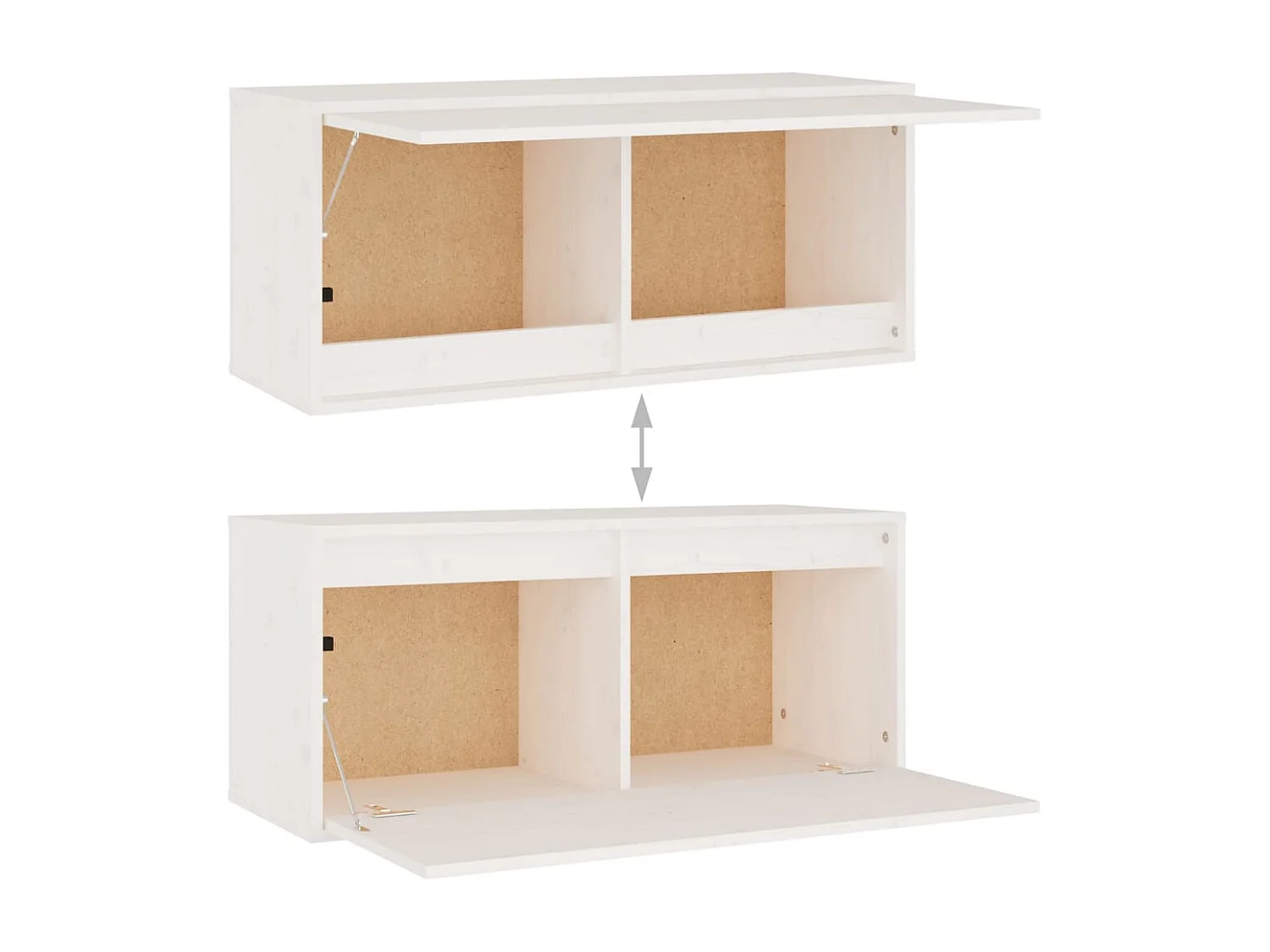 Mueble TV 6 piezas Blanco Madera maciza de pino