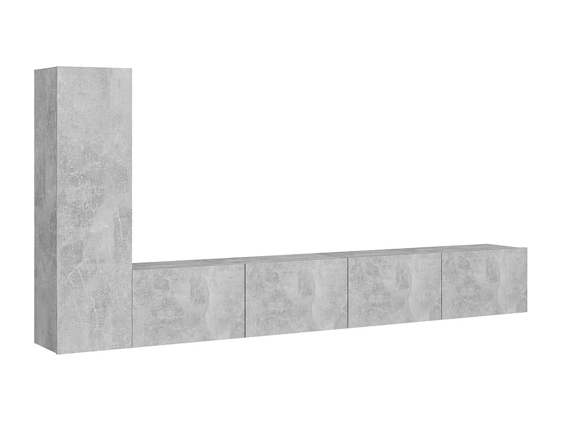 Ensemble de meubles TV 3 pcs Gris béton Bois d'ingénierie