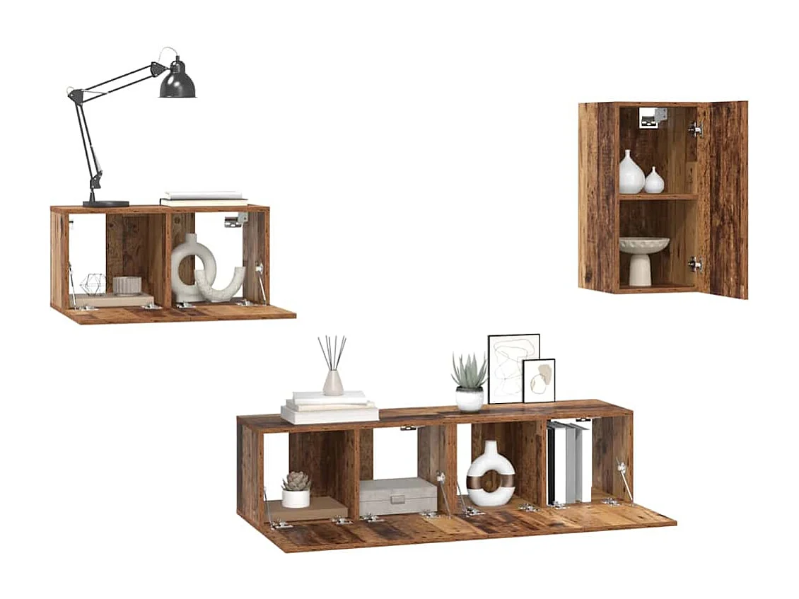 Ensemble meuble TV 4 pcs Bois ancien 30.5 x 30 x 60 cm