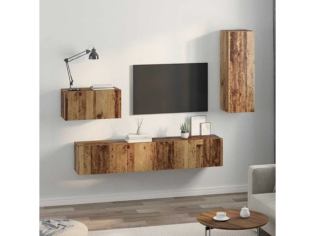 Ensemble meuble TV 4 pcs Bois ancien 30.5 x 30 x 60 cm