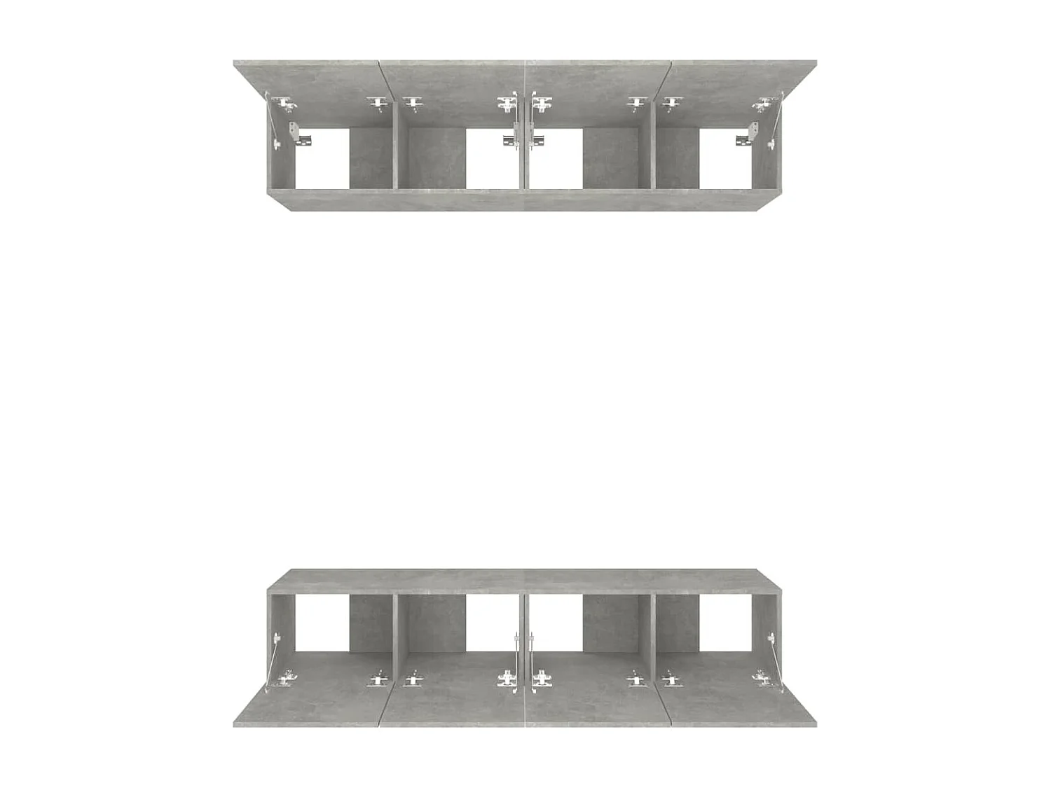 Mueble de TV 4 piezas gris hormigón 80x30x30 cm madera de ingeniería