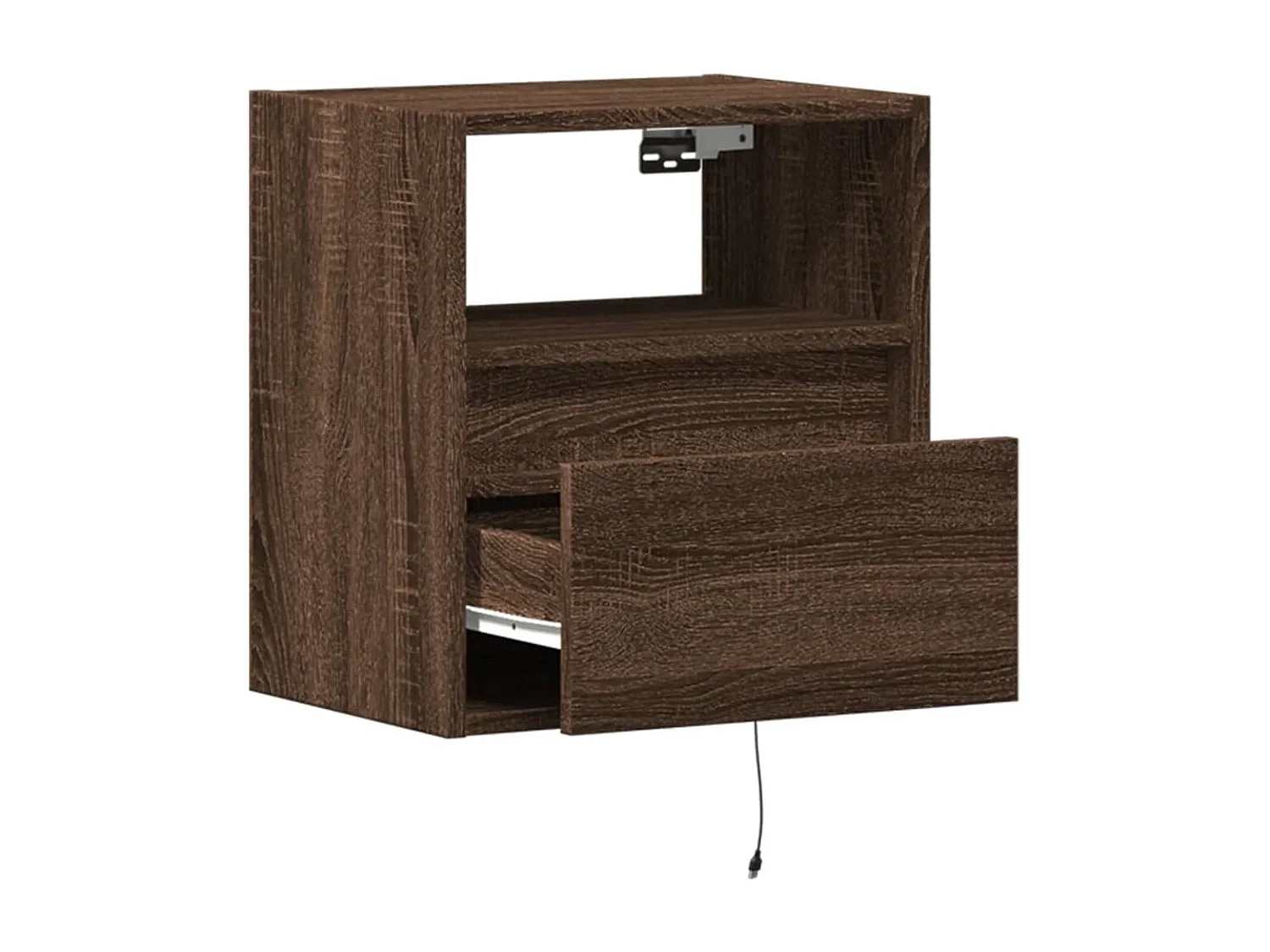 Mobili TV a parete con luci LED, 2 pezzi, rovere marrone, 41x31x45 cm